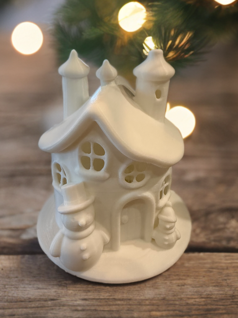 Christmas Luminary House (Snowmen)– Matte White