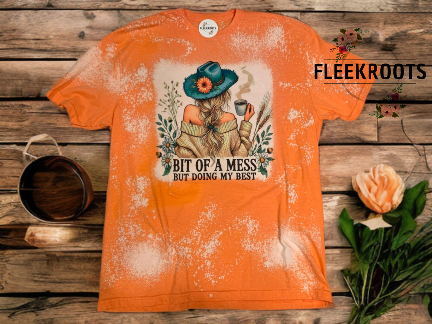 A bit of a mess but trying my best…Bleached Sublimated T-Shirt
