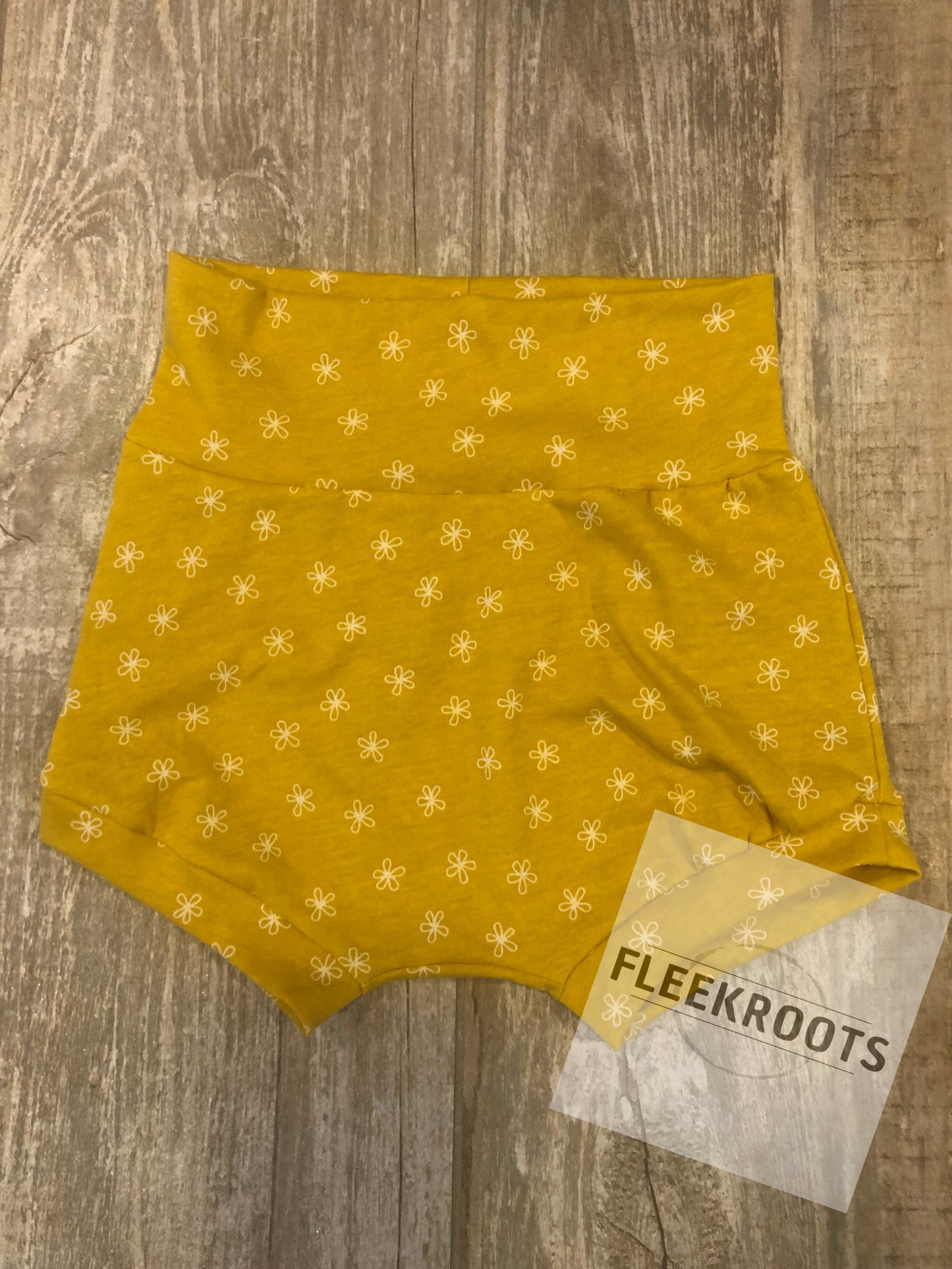 Girls Yellow Flower Shorties