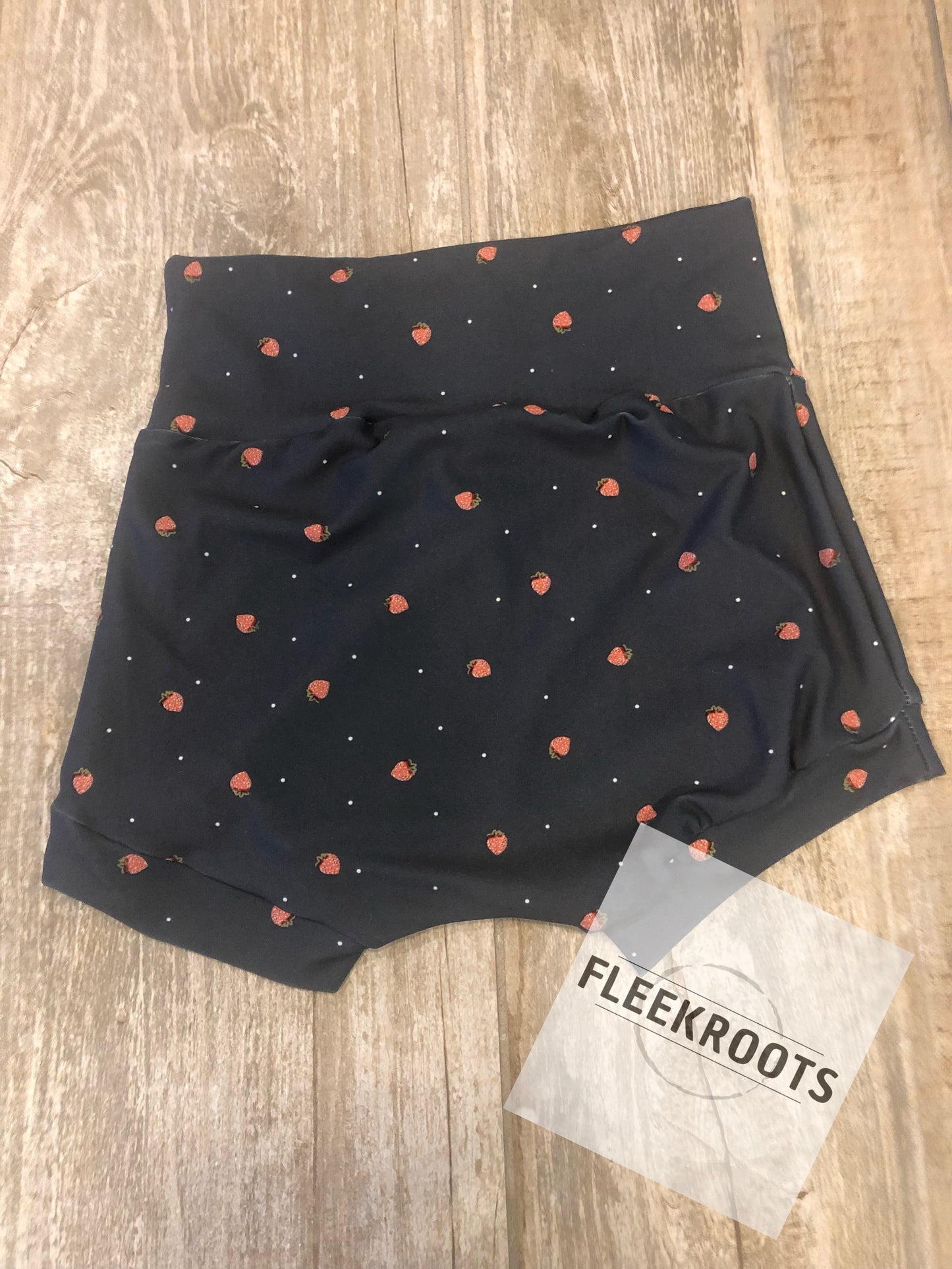 Girls Dark Gray with Strawberries Shorties