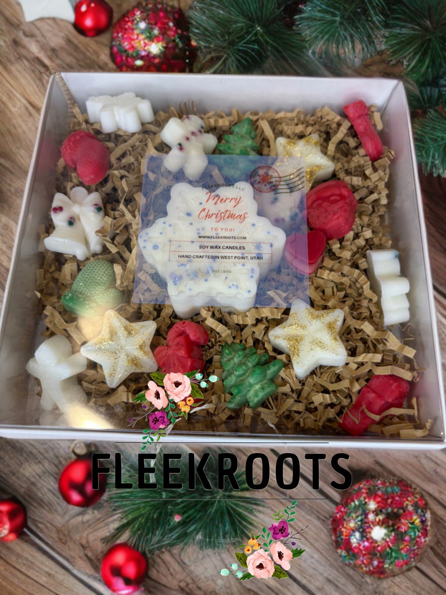 Holiday Wax Melt Box Set-Festive Shapes, Cozy Scents, 100% Soy Wax