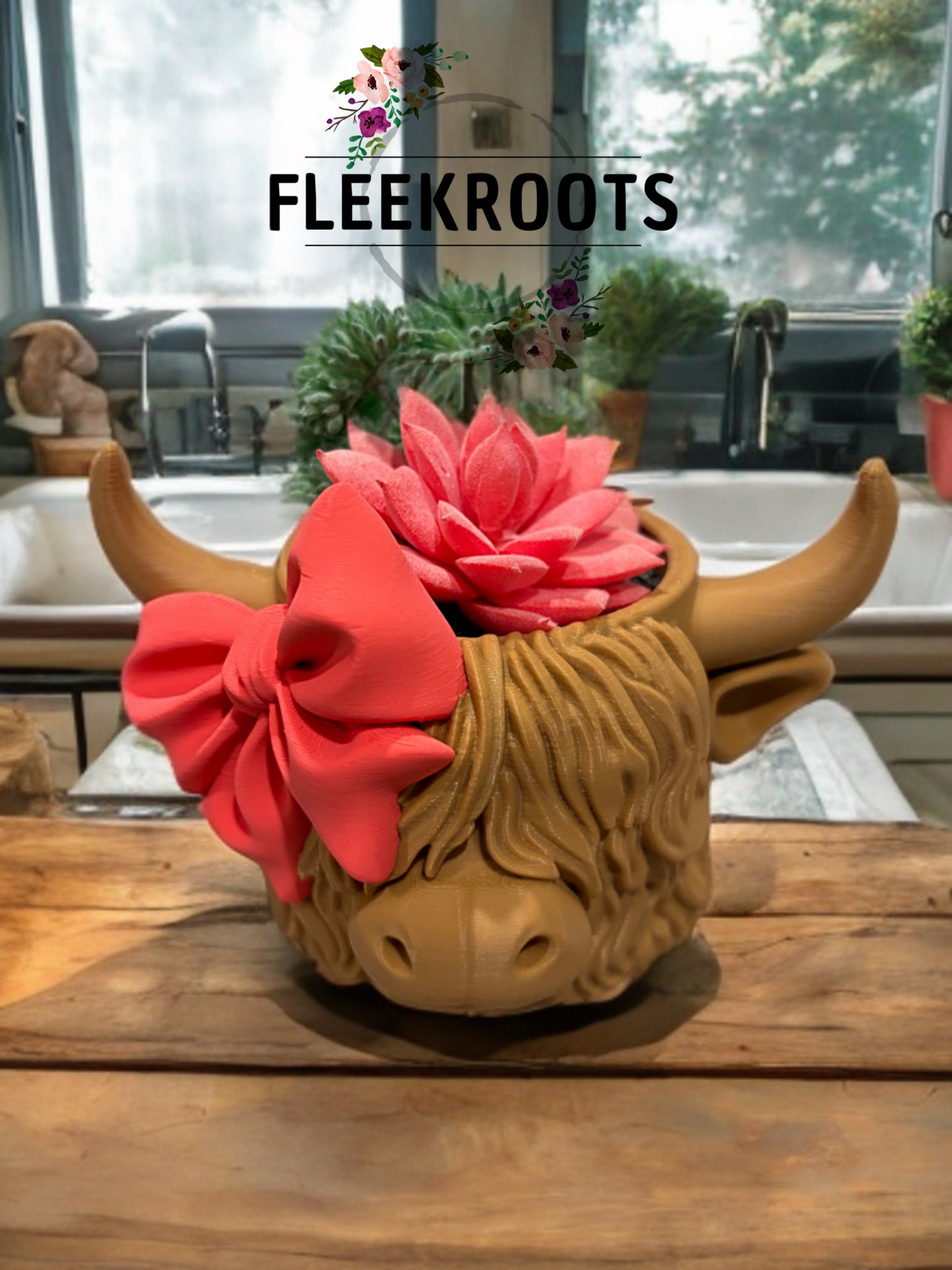 Highland Cow 3D Printed Planter