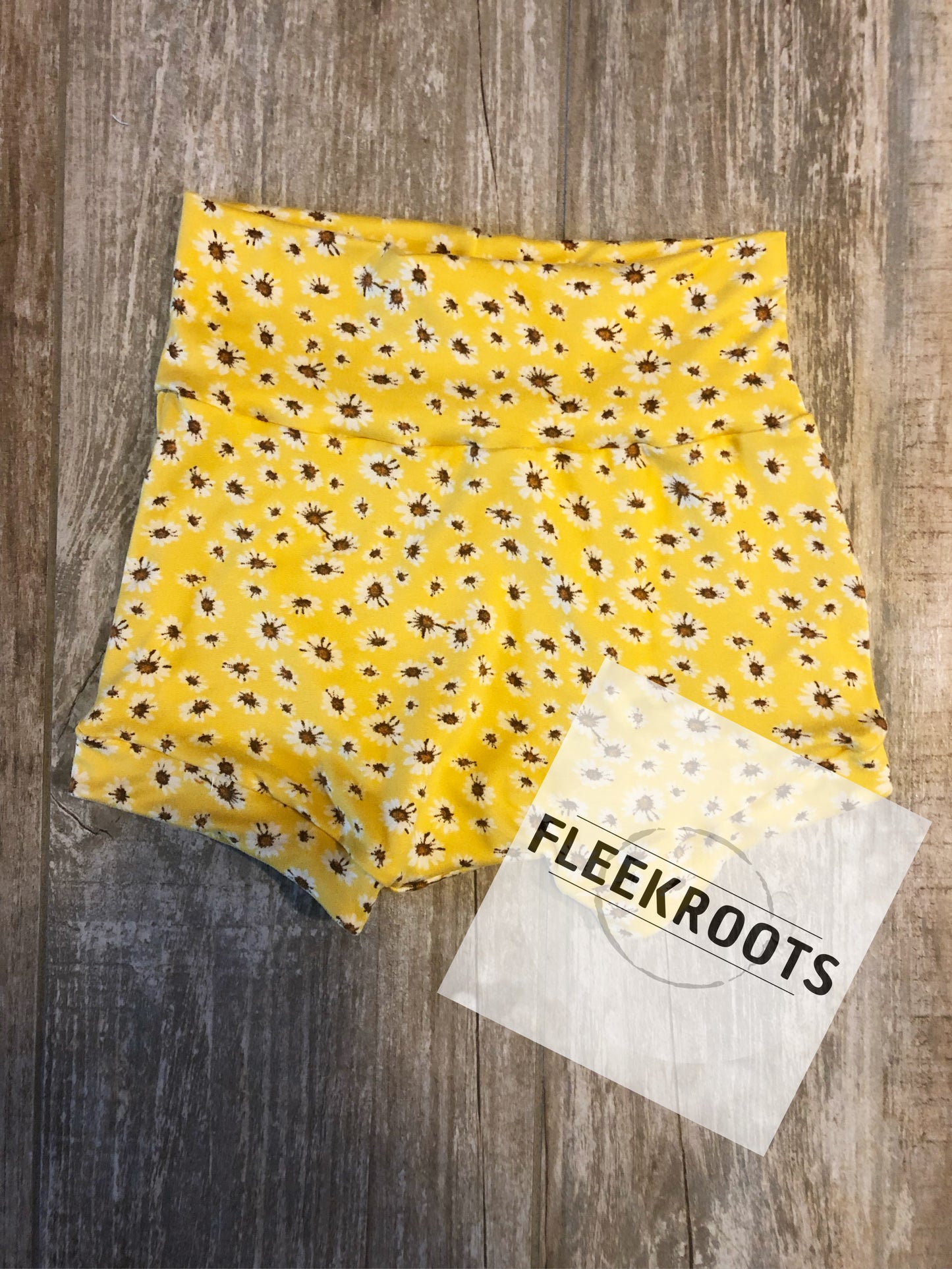 Girls Yellow Summer Daisy Shorties