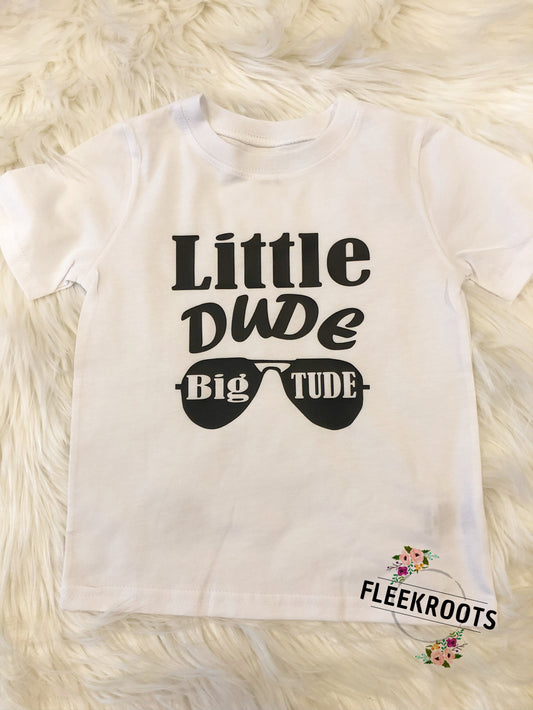 Little Dude Big Tude- HTV Applique T-Shirt
