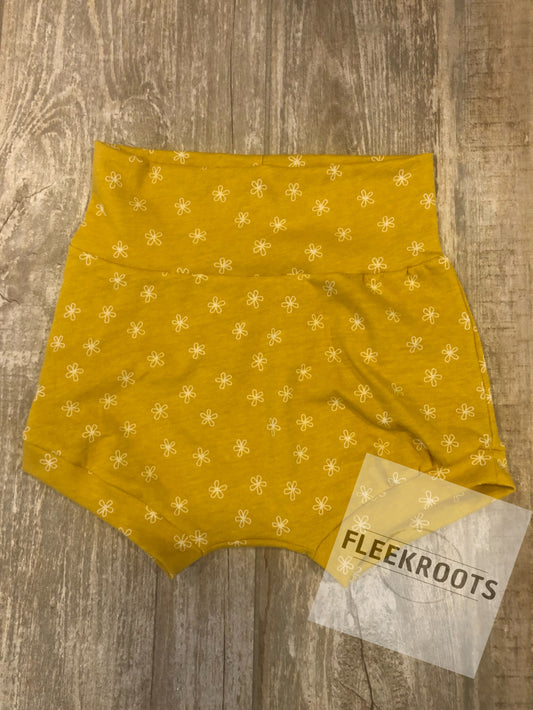 Girls Yellow Flower Shorties