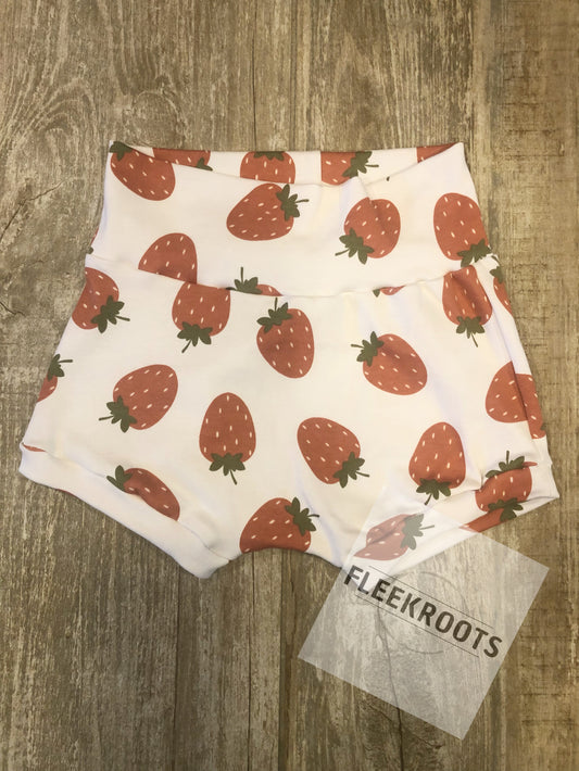 Girls White with Strawberry Accent Shorties