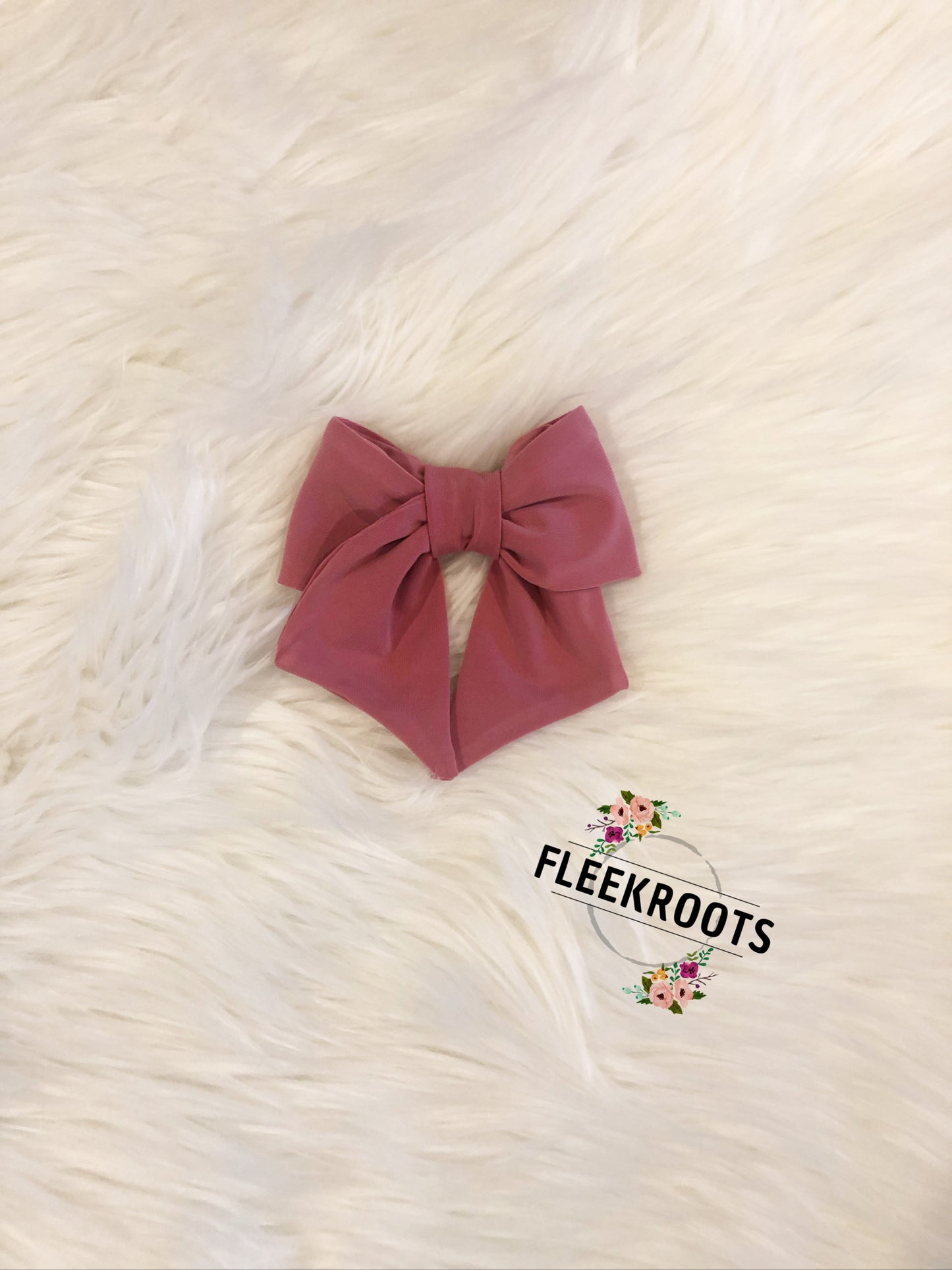 Blush Colored Sailor Bow Clip