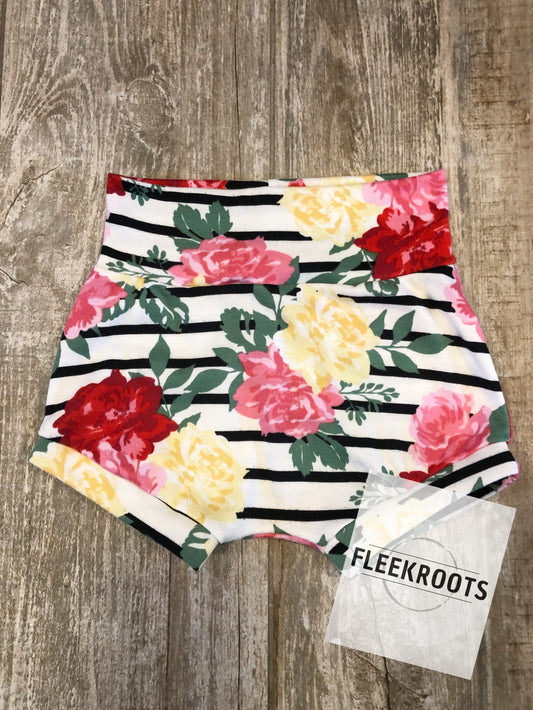 Girls Floral/stripe Shorties
